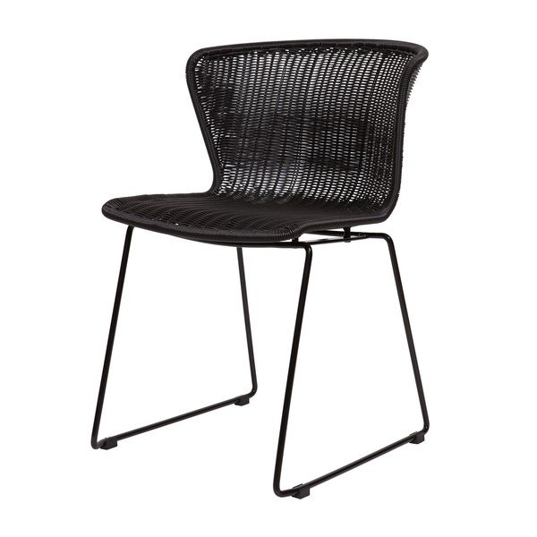 Scaune de grădină negre 2 buc. din ratan artificial Wings – WOOOD