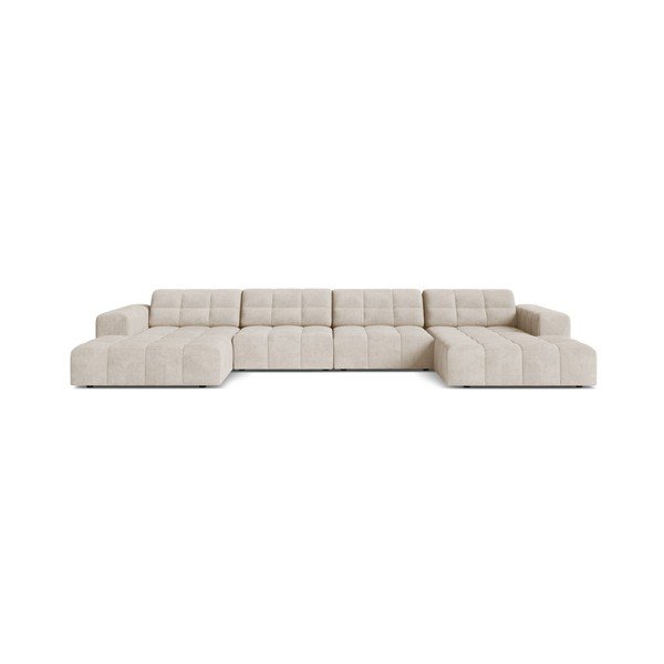 Colțar crem cu tapițerie din chenille (în formă de "U") Chicago – Cosmopolitan Design