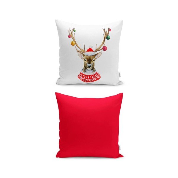 Față de pernă 43x43 cm  cu model de Crăciun Merry Christmas – Mila Home