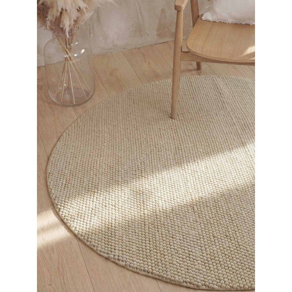 Covor bej țesut manual rotund din lână ø 200 cm Richmond Diana – Ted Baker-image-1