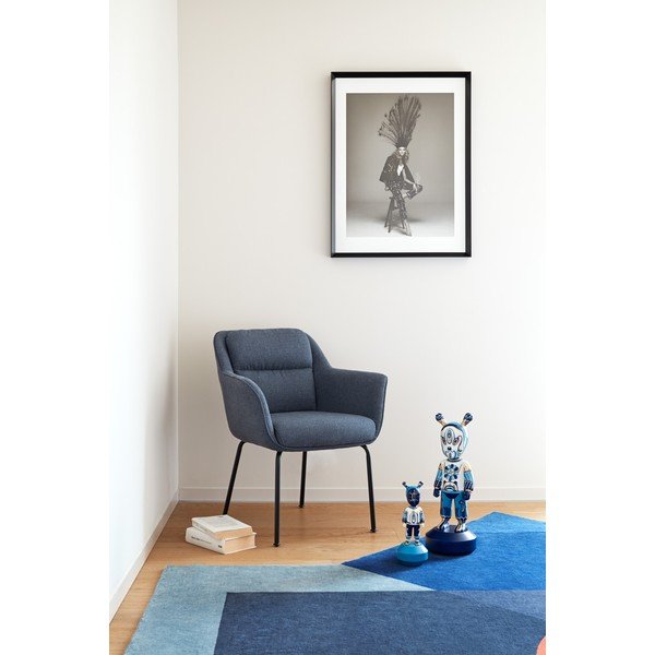 Scaun de living galben muștar cu cotiere tapițat Sadira – Teulat-image-1