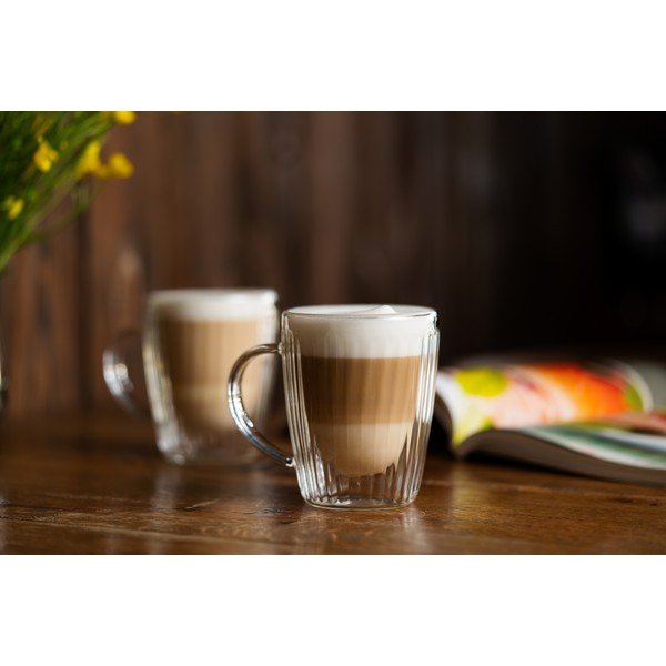 Căni 2 buc. pentru cappuccino din sticlă 250 ml Livio Duo – Vialli Design-image-3