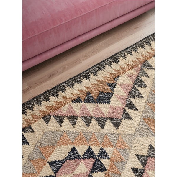 Covor tip traversă gri țesut manual din iută 80x200 cm Roya Parsa – Elle Decoration-image-4