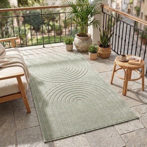Covor tip traversă pentru interior și exterior verde 80x250 cm Nova 1201 – Ayyildiz Carpets-image-1