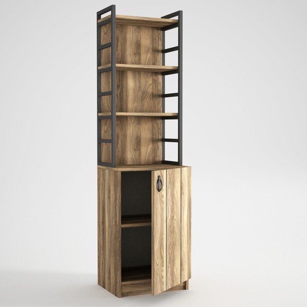 Bibliotecă cu dulap în decor de lemn de nuc Lost-image-1
