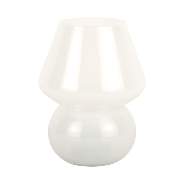 Veioză albă LED cu abajur din sticlă (înălțime 20 cm) Vintage – Leitmotiv