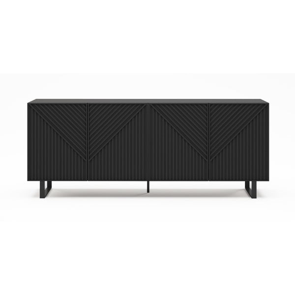 Comodă neagră 201x80x40 cm Peta – Marckeric