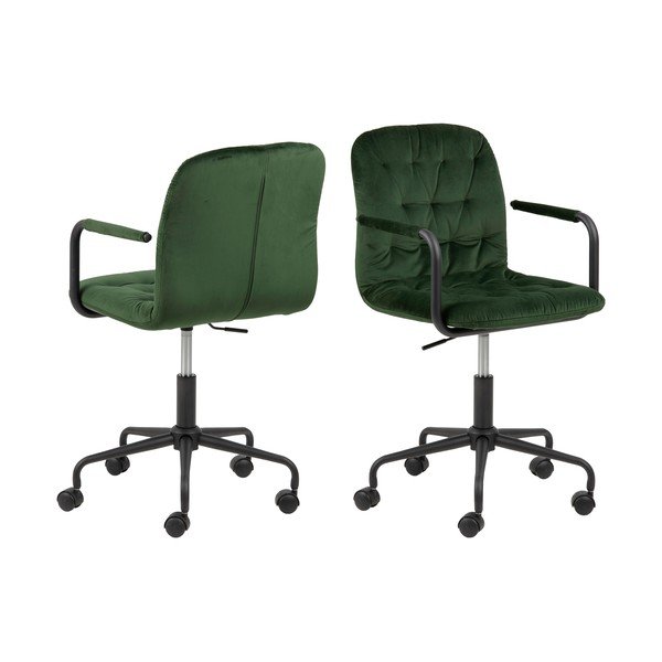 Scaun de birou cu suprafață de catifea Actona Wendy, verde-image-4