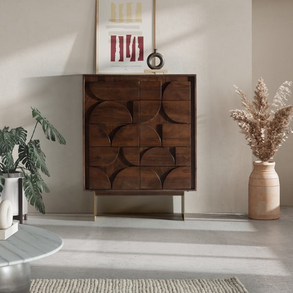 Dulap maro din lemn de mango 90x120x40 cm Trisha – MOME-image-1