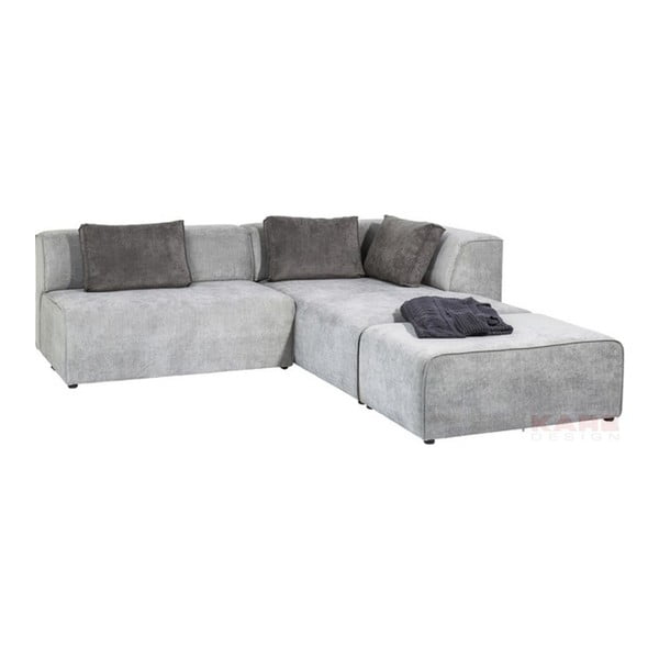 Canapea cu șezlong Kare Design Infinity, gri deschis