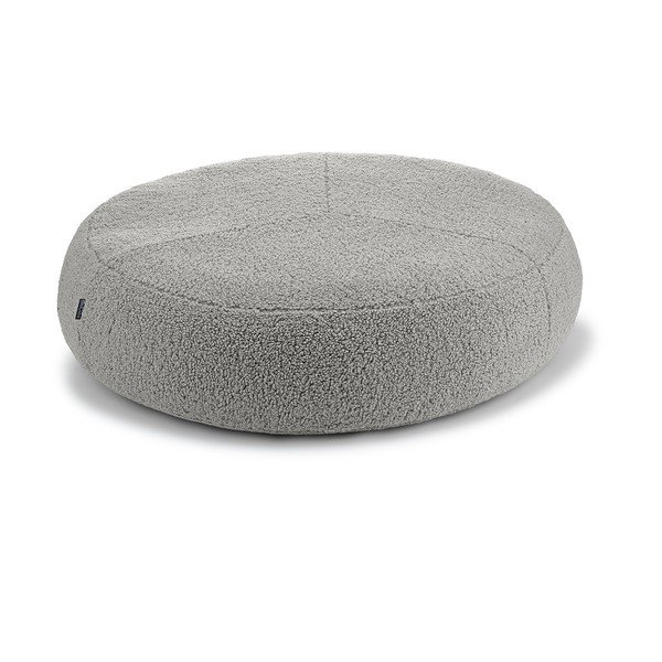 Pat  gri pentru câini din material bouclé ø 90 cm Senso Pouffe Pebble M/L – MiaCara