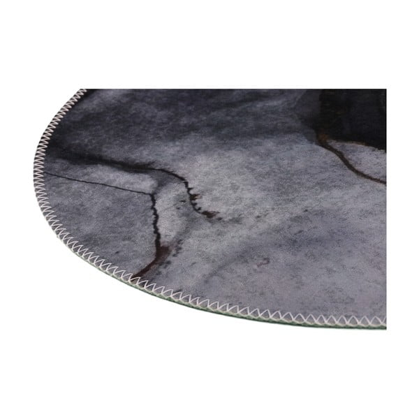 Covor negru-alb lavabil rotund ø 120 cm – Vitaus-image-2