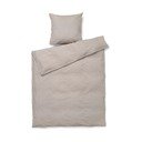 Lenjerie de pat gri-bej din țesătură crep pentru pat de o persoană/extinsă 150x210 cm Bæk&Bølge – JUNA