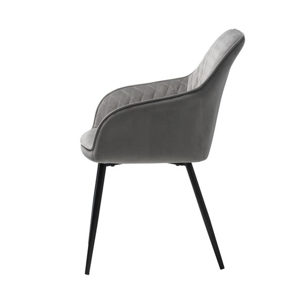 Scaun de sufragerie gri deschis cu cotiere tapițat Milton – Unique Furniture-image-3