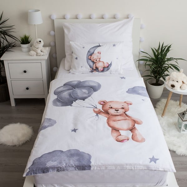 Lenjerie de pat pentru copii din bumbac pentru pătuț 100x135 cm Teddy Bear – Jerry Fabrics-image-1