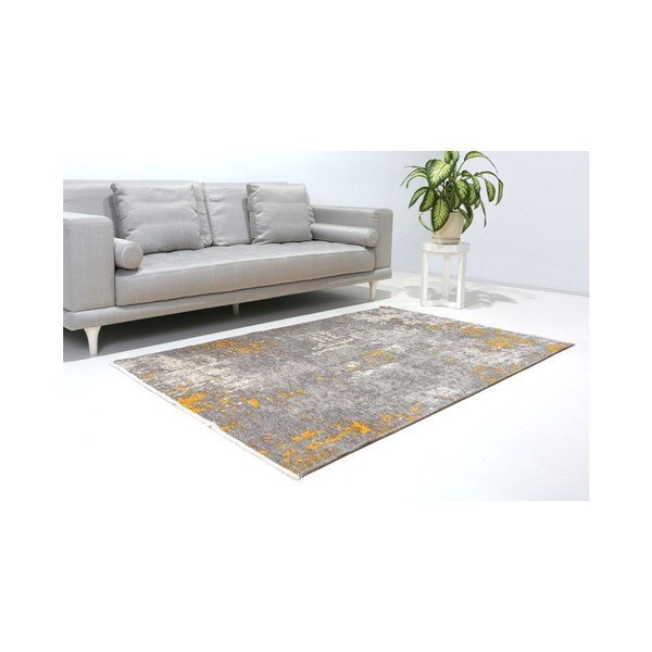 Covor reversibil Vitaus Manna, 125 x 180 cm, galben - gri -image-1