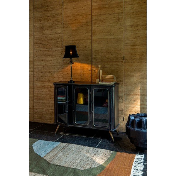 Vitrină neagră din metal 100x80x37 cm Denza – Dutchbone-image-1