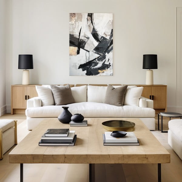 Tablou cu detalii pictate manual 70x100 cm Ash – Styler-image-1