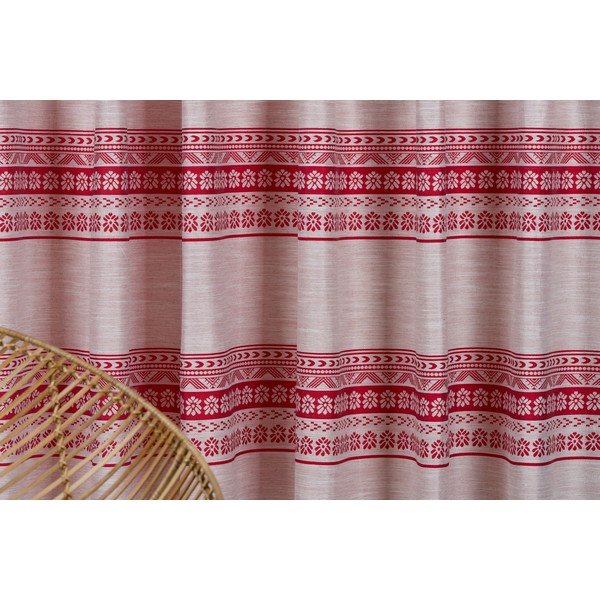 Draperie roșie/bej 140x255 cm Doina – Mendola Fabrics-image-3