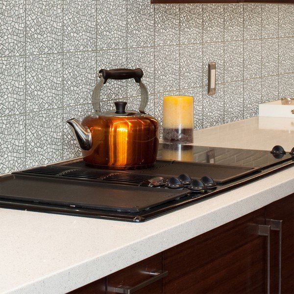 Set 24 autocolante de perete Ambiance Cement Tile Stickers Terrazzo Waldo, 15 x 15 cm-image-2