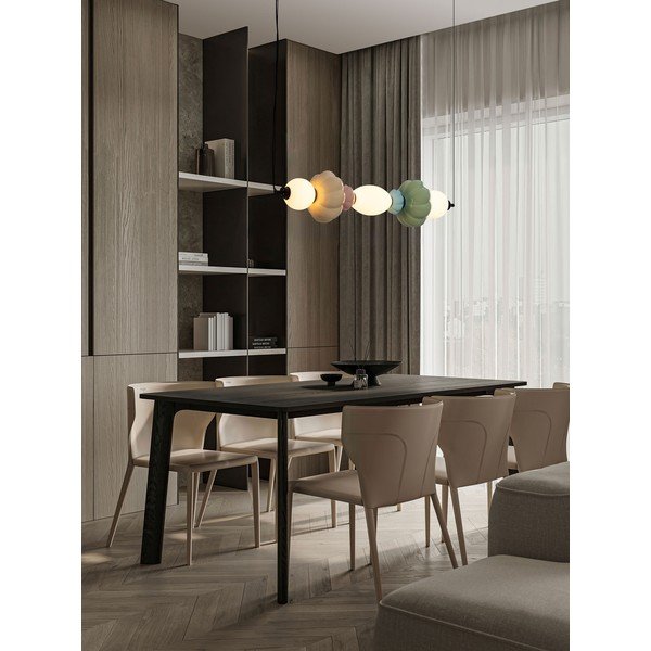 Lustră LED cu intensitate reglabilă din ceramică cu abajur din ceramică/cu abajur din sticlă Oneta – Nova Luce-image-1