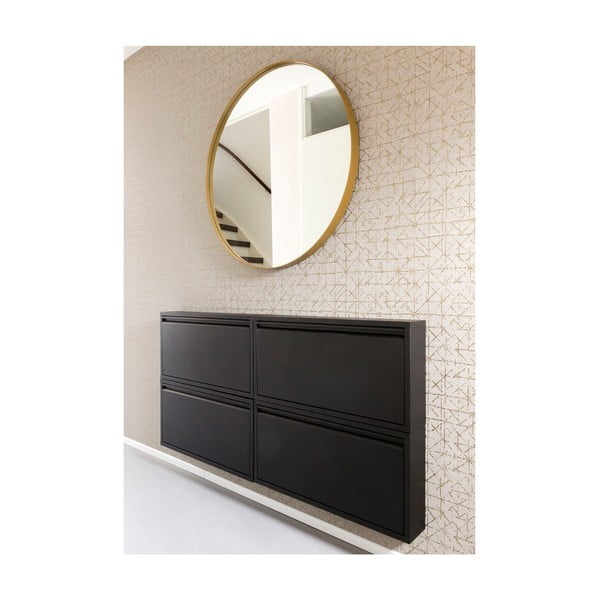 Pantofar negru cu deschidere înclinată din metal 75x37,5x12,5 cm Billy – Spinder Design-image-4