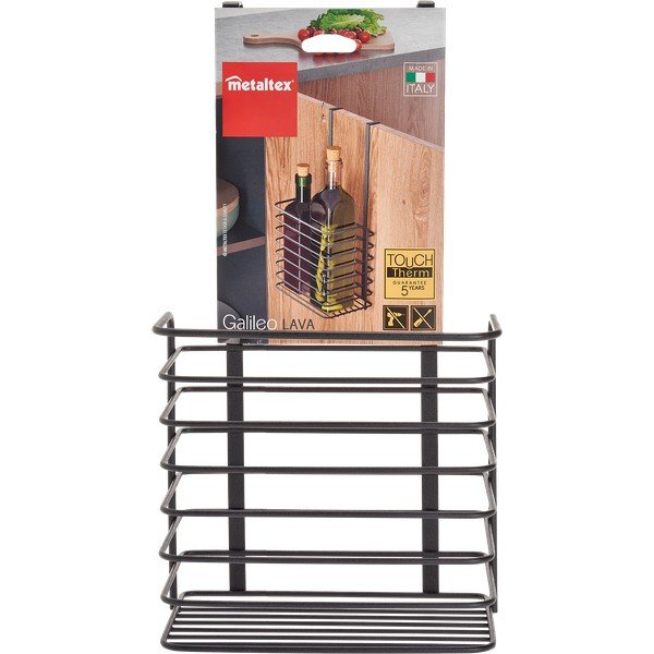 Raft metalic suspendat pentru bucătărie Metaltex Galileo Lava Tall, negru-image-2