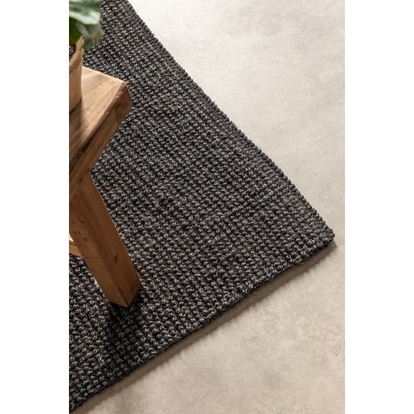 Covor tip traversă negru din iută 80x200 cm Bouclé – Hanse Home-image-4