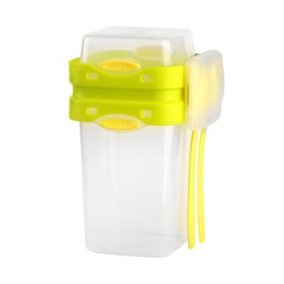 Cutie pentru prânz cu tacâmuri Vialli Design, 650ml+230m, verde