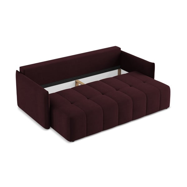 Canapea burgundy extensibilă/cu spațiu de depozitare 225 cm Moku – Makamii-image-3