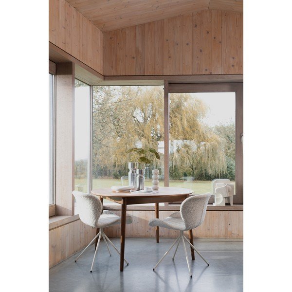 Masă de dining rotundă extensibilă cu blat cu aspect de lemn de nuc cu blat suplimentar ø 120 cm Twist – Zuiver-image-1