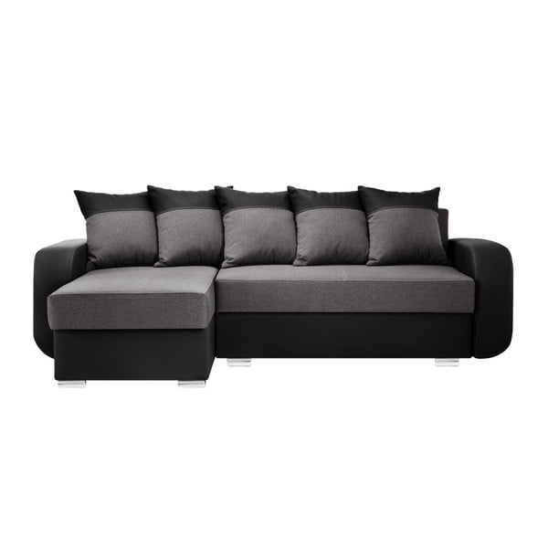 Canapea cu șezlong partea stângă Interieur De Famille Paris Destin, gri - negru