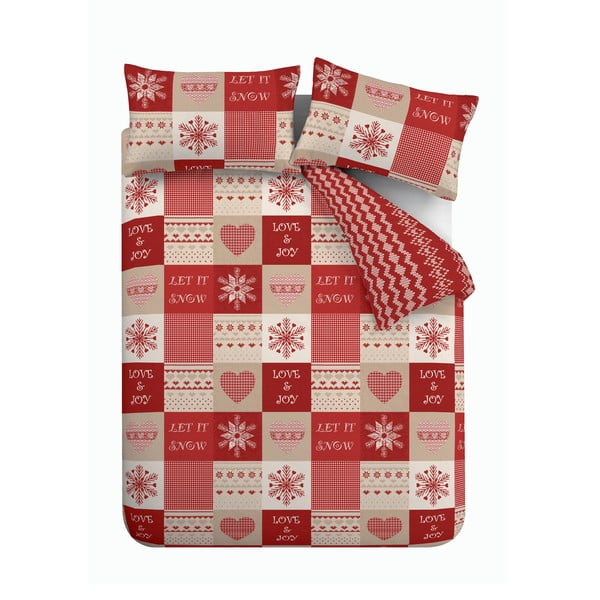 Lenjerii de pat cu model de Crăciun Catherine Lansfield „Let it Snow”, 135 x 200 cm-image-4