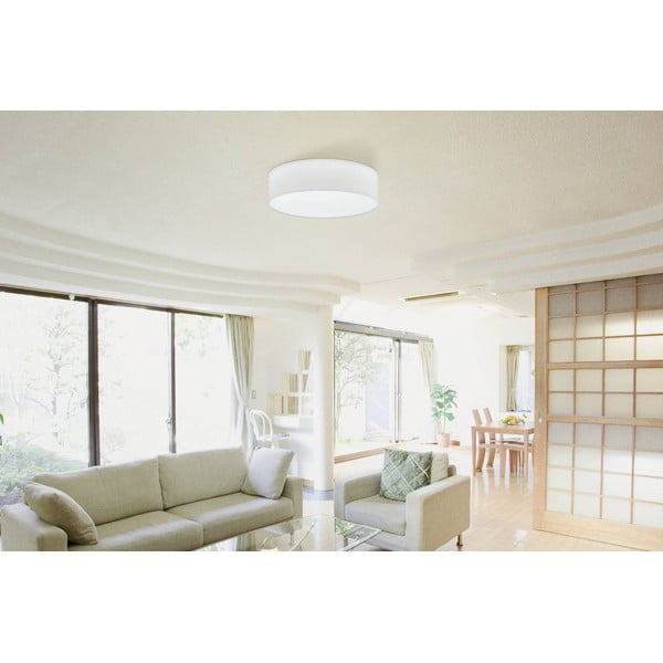 Plafonieră albă cu abajur textil PASTERI – EGLO-image-1