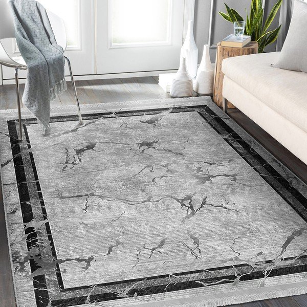 Covor gri de tip traversă 80x200 cm – Mila Home-image-1