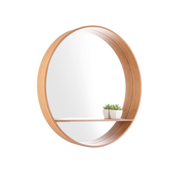 Oglindă de perete cu raft și ramă din lemn ø 61 cm Sheer – PT LIVING-image-2