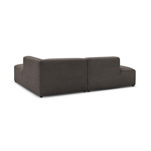 Colțar modular maro cu tapițerie din catifea reiată  (cu colț pe partea dreaptă/în formă de ”L”) Megeve – Bobochic Paris-image-4