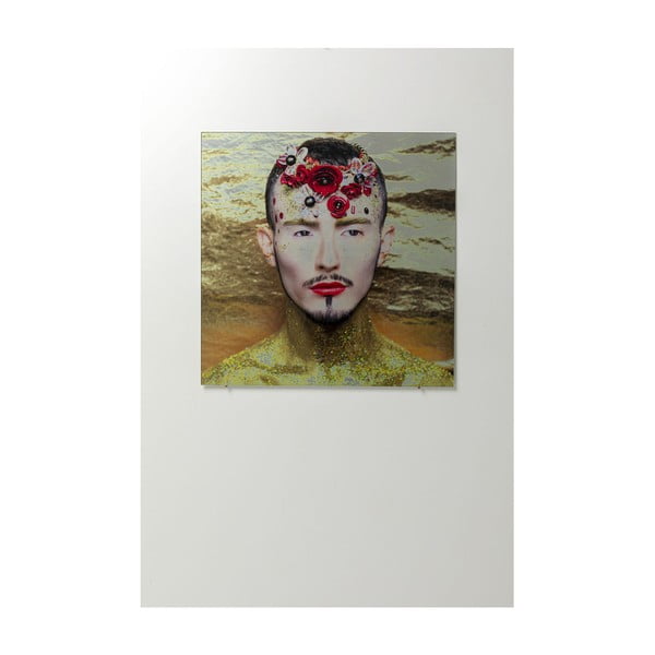 Tablou din sticlă Kare Design Flower Man, 80 x 80 cm