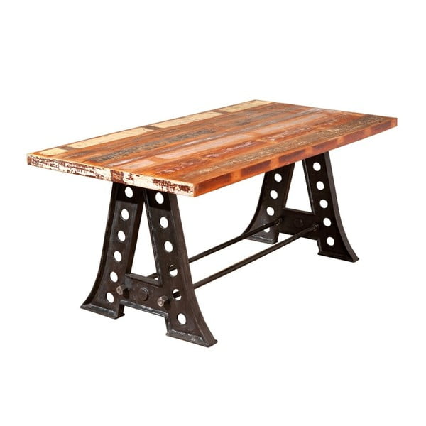 Masă dining din lemn masiv 13Casa Industry Vintage, lungime 180 cm