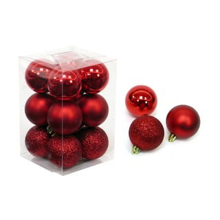 Set 12 globuri roșii de Crăciun Navidad Unimasa, ø 4 cm