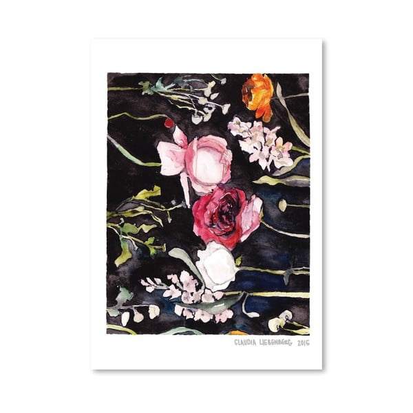 Poster Americanflat Blooms on Black II by Claudia Libenberg, 30 x 42 cm