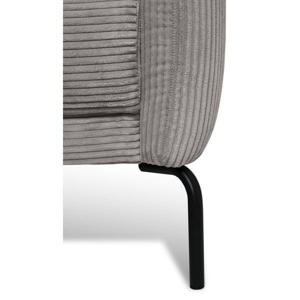 Colțar gri deschis cu tapițerie din catifea reiată  (cu colț pe partea stângă ) Venray – Scandic-image-1