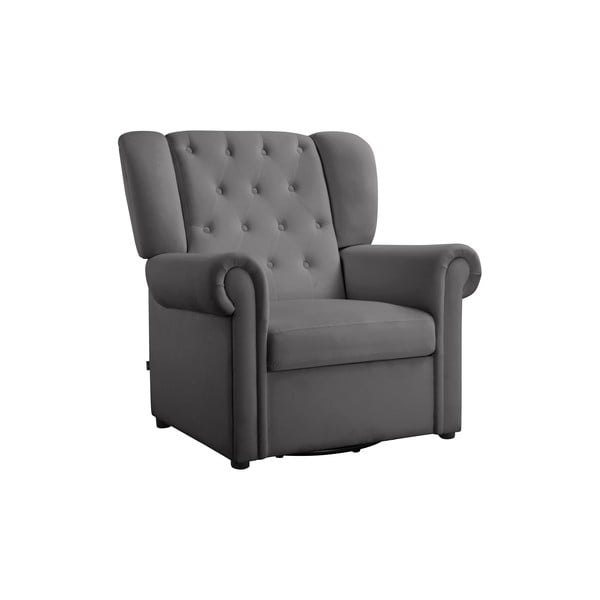 Fotoliu gri balansoar/chesterfield cu tapițerie din catifea Lillyse – Støraa