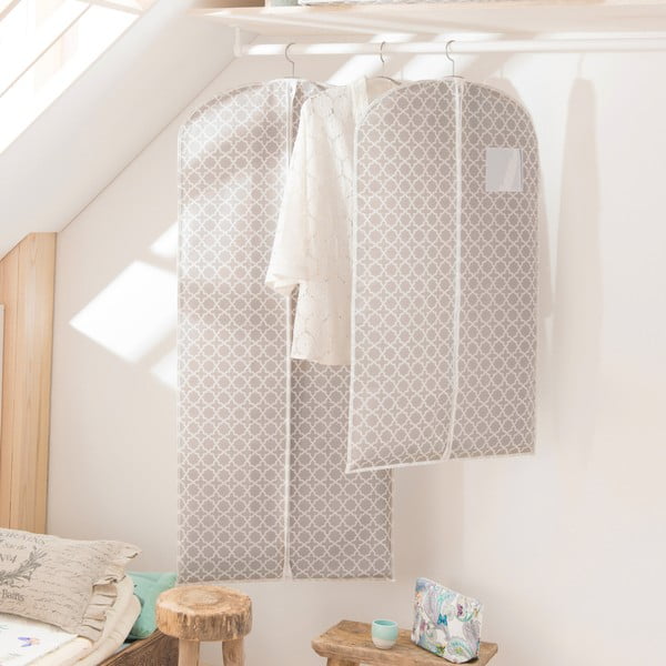 Husă de protecție pentru haine de agățat Compactor, lungime 137 cm, bej-image-1