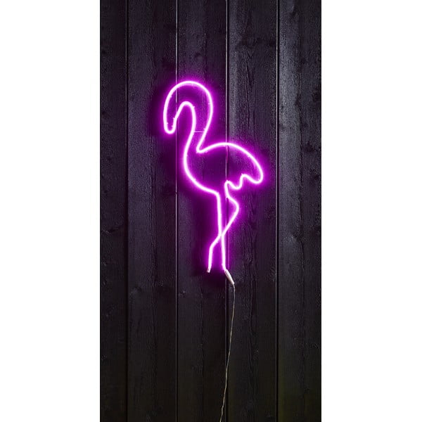 Decorațiune de perete cu neon Star Trading Flatneon Flamingo, înălțime 74 cm
