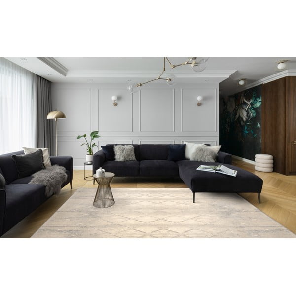 Covor crem din lână 133x180 cm Colette – Agnella-image-1