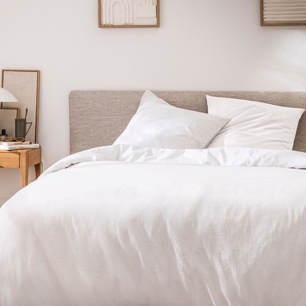 Lenjerie de pat albă din bumbac pentru pat dublu/extinsă cu 3 piese 240x220 cm Meline – douceur d'intérieur-image-1