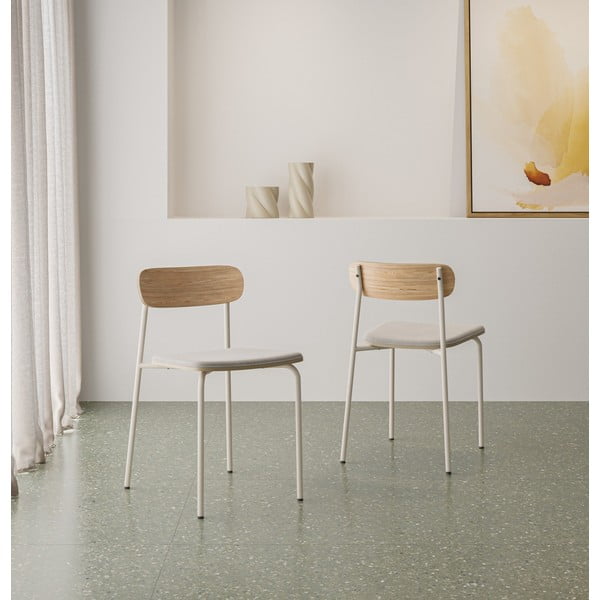 Scaune de dining bej/în culoare naturală 2 buc. Adriana – Marckeric-image-1