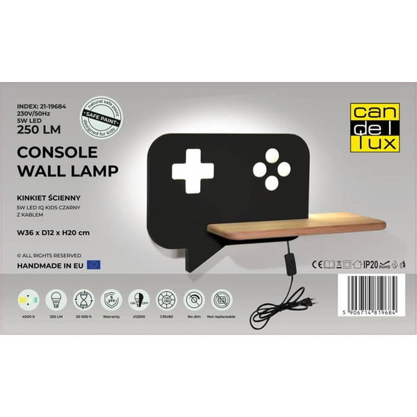 Corp de iluminat pentru copii negru Console – Candellux Lighting-image-4