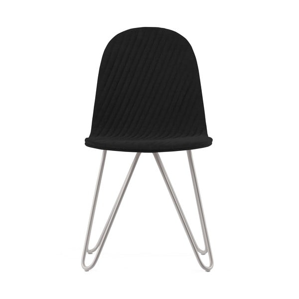 Scaun cu picioare metalice Iker Mannequin X Stripe, negru